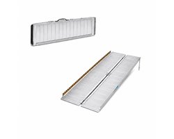 Oprijplaat Brug - Opvouwbaar - Draagvermogen 270Kg - Lengte 152,2cm - Rolstoelhellingen voor Trappen - Draagbare Aluminium Oprit - Antislip Oppervlak Rolstoelhelling voor Thuis - Trappen