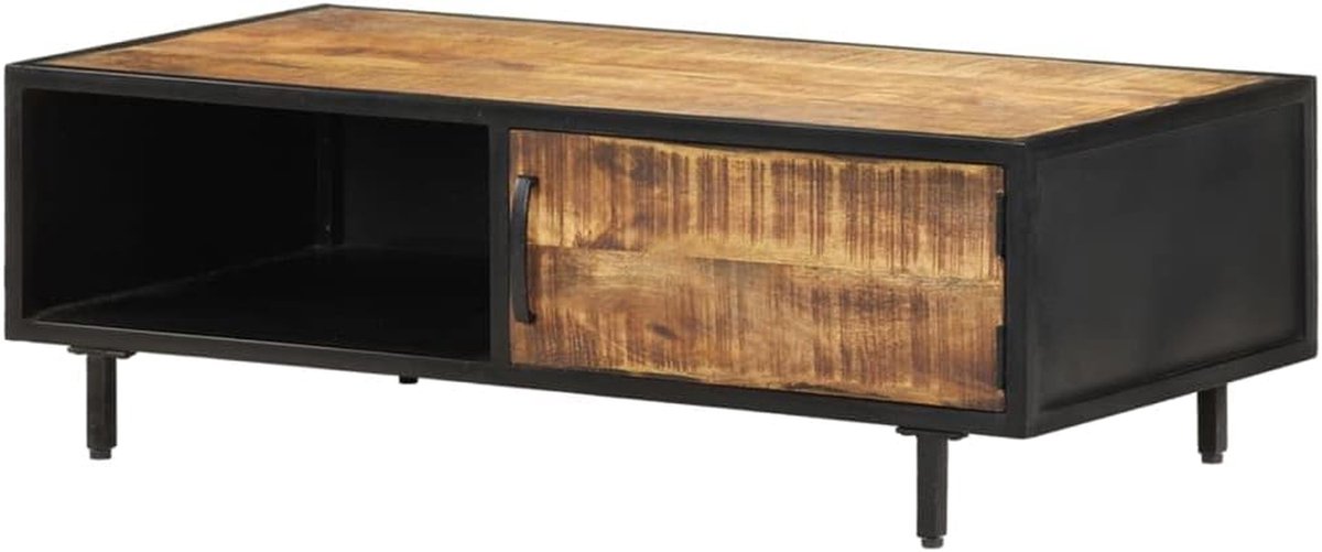 Salontafel - Bijzettafel Koffietafel - Woonkamer Decoratie - Ruw Mangohout - 105 x 50 x 35 cm - Bruin
