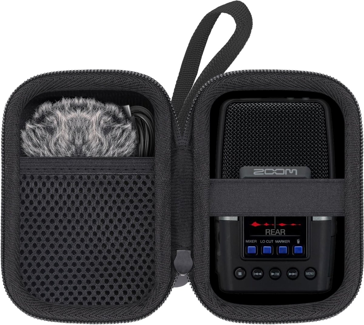 Omgoods- Harde Hoes voor Zoom H2essential/H2n - Waterdichte Koffer - Draagbare Recorder - Schokbestendig - Exclusieve Bescherming - Zwart - Opbergtas