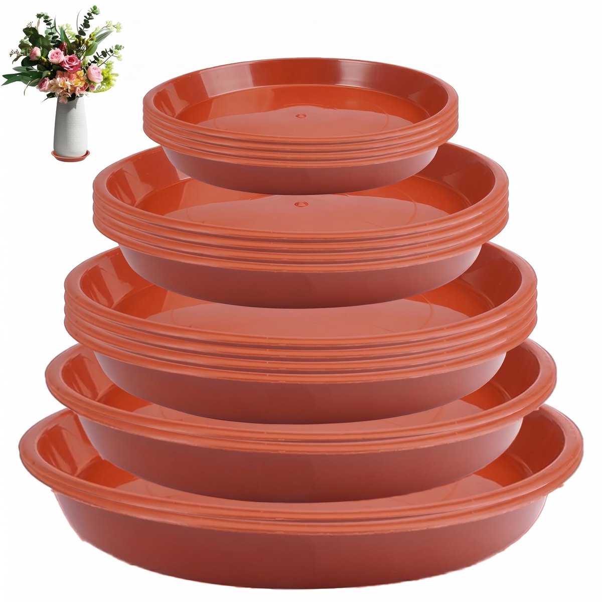 Omgoods - 16 Stuks Plant Dish - Ronde Planten Onderschaal 16/20/24/28/32 cm
