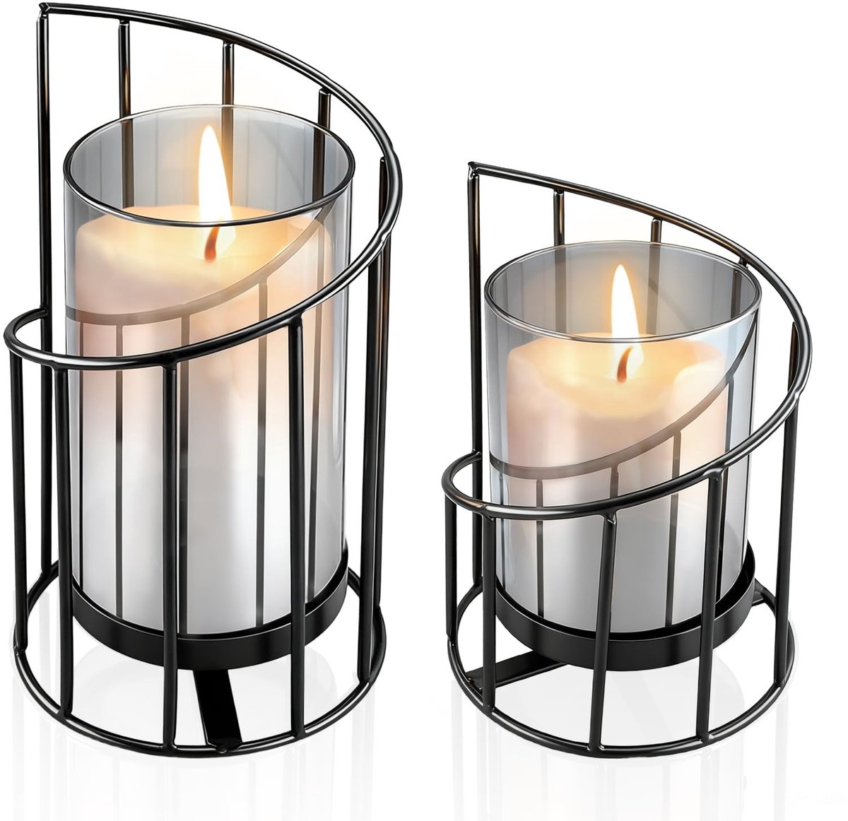 Omgoods - Elegante Zwarte Windlicht Kandelaar