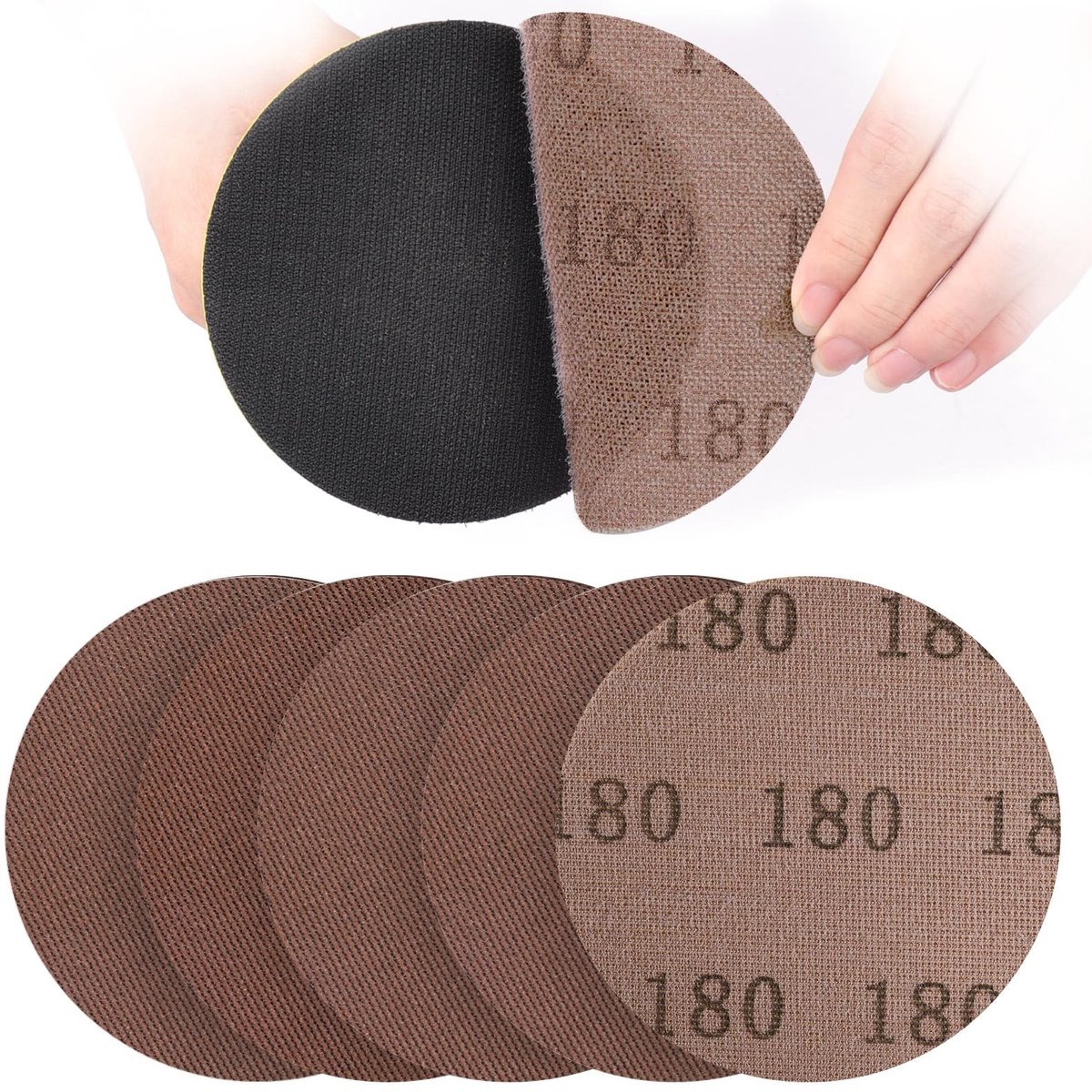 Omgoods - Schuurpapier 150 mm met 30 Stuks, 180 Grit Anti-Clogging