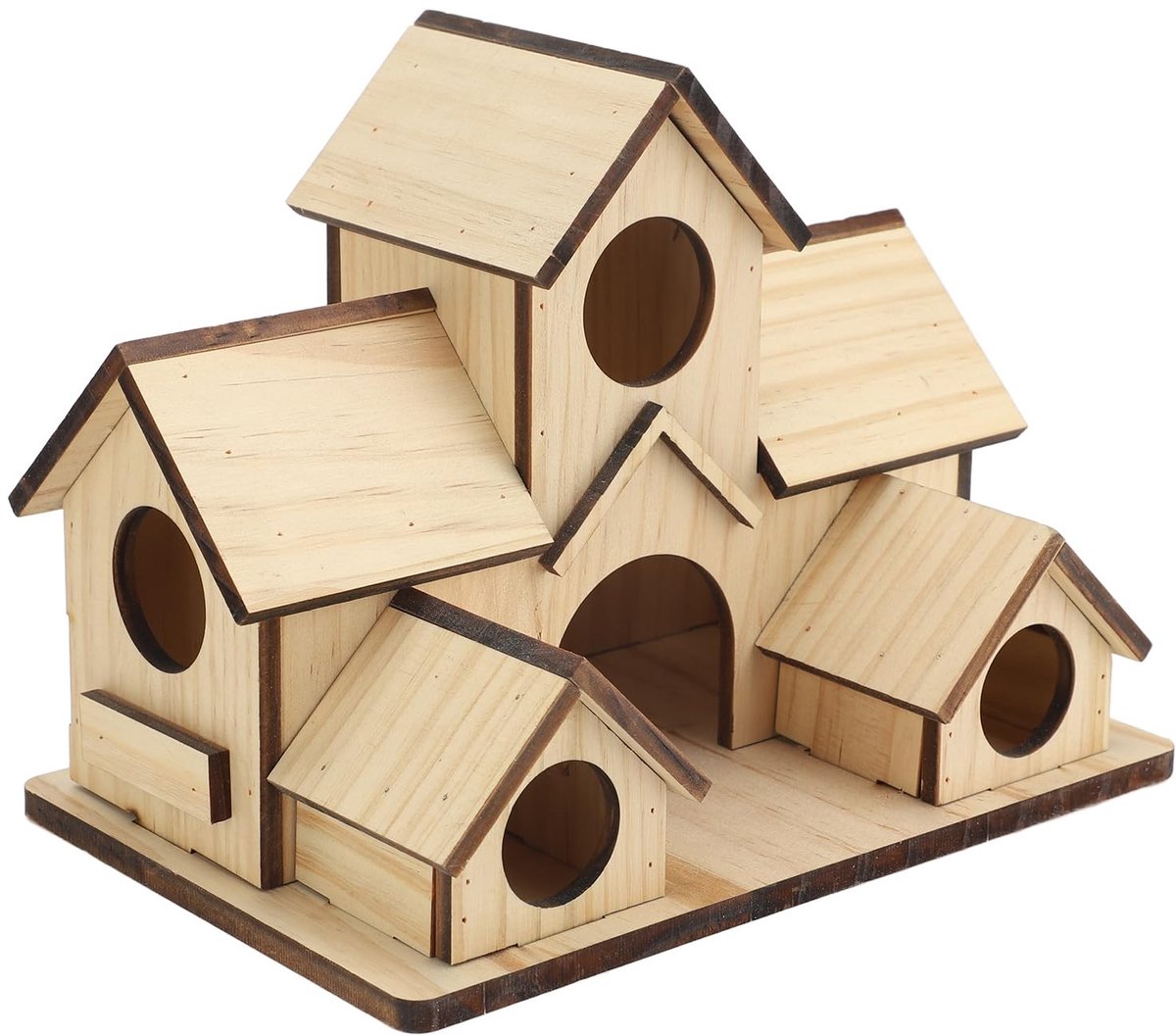 Omgoods- Vogelhuis Houten - Hangend Vogelhuisje - Decoratief Vogelhuis - Vogelhuisje voor Binnen/Buiten - Afmetingen 20x15x13cm - Innovatief Ontwerp