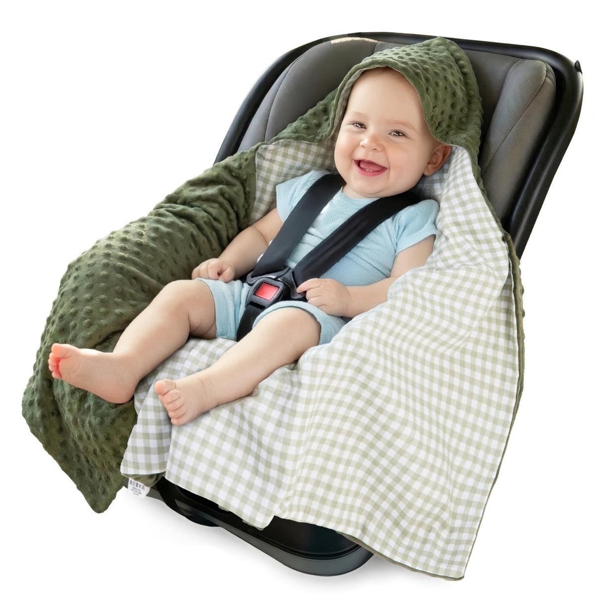 Omgoods - Baby Swaddle Dekentje van 100% Katoen met Kap, 85 x 85 cm