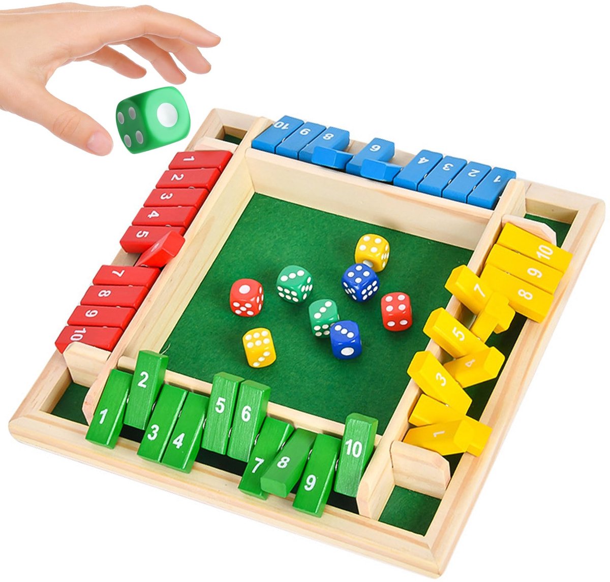 Omgoods - Shut The Box Spel voor 4 Spelers, Houten Bordspel