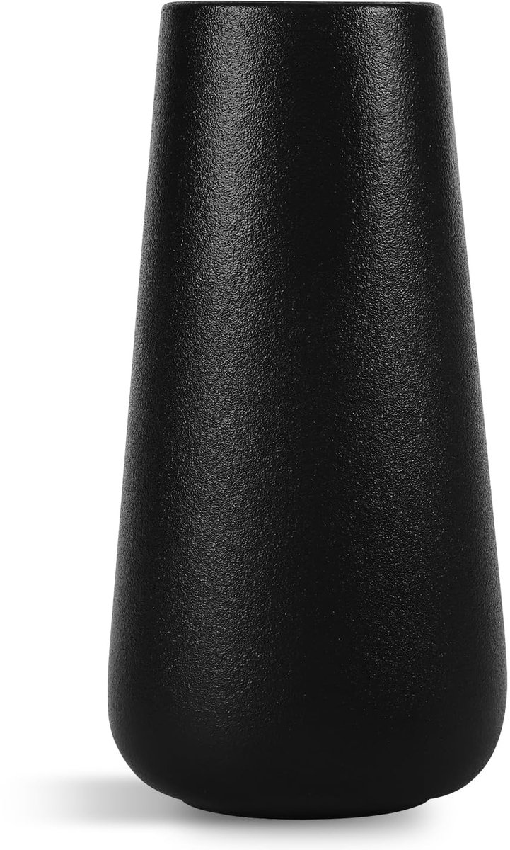 Omgoods - Zwarte Keramische Vaas 20CM - Decoratieve Bloemvaas voor Huisdecoratie