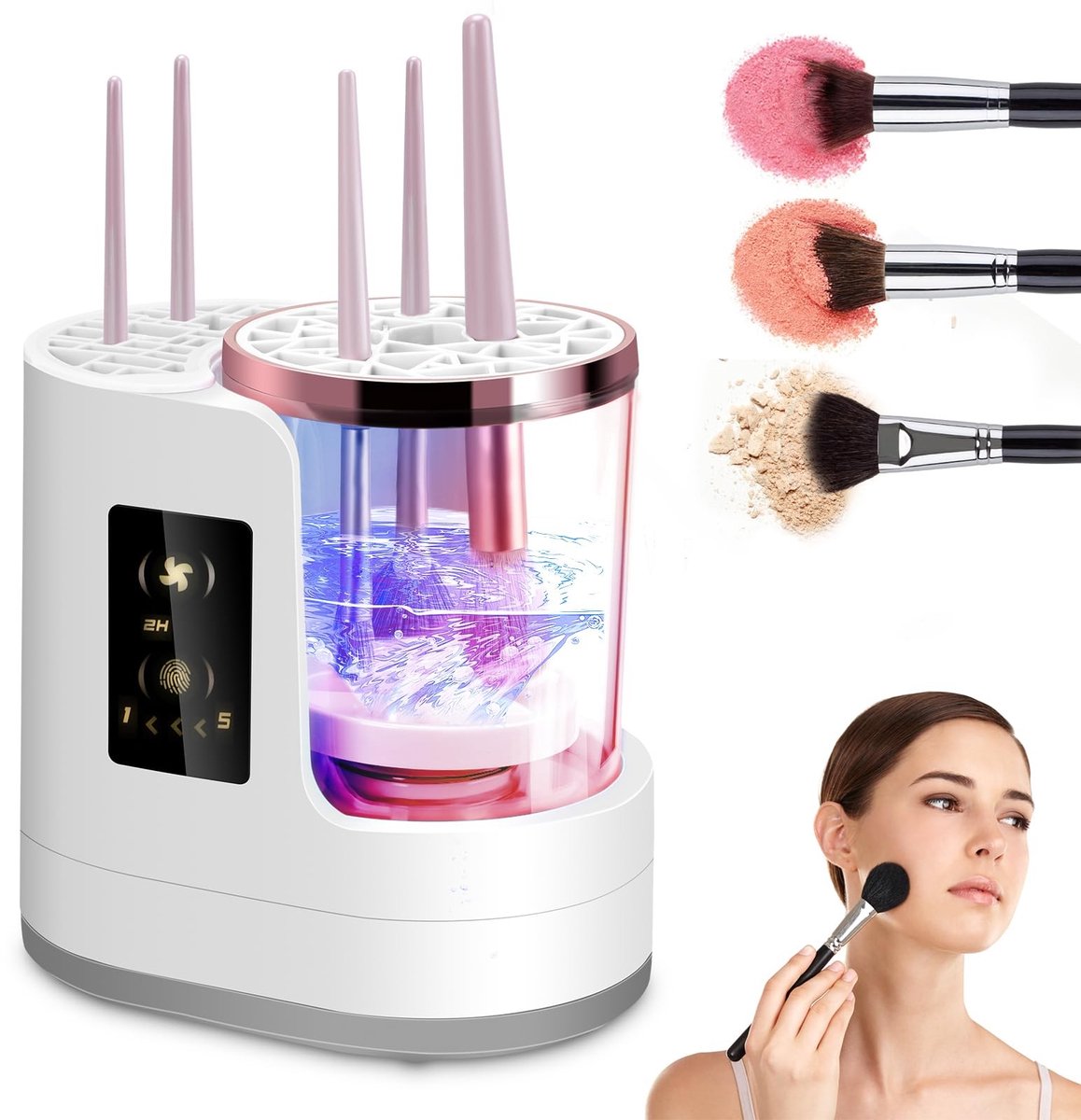 Omgoods - 3-in-1 Automatische Make-up Borstel Cleaner