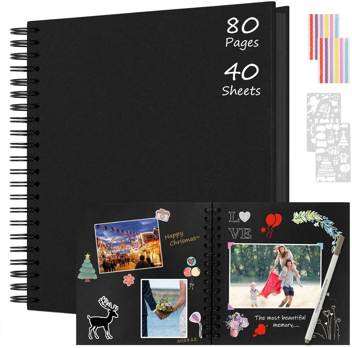 Omgoods - Spiral Binding Foto Album met 80 Pagina's voor Creatieve Projecten