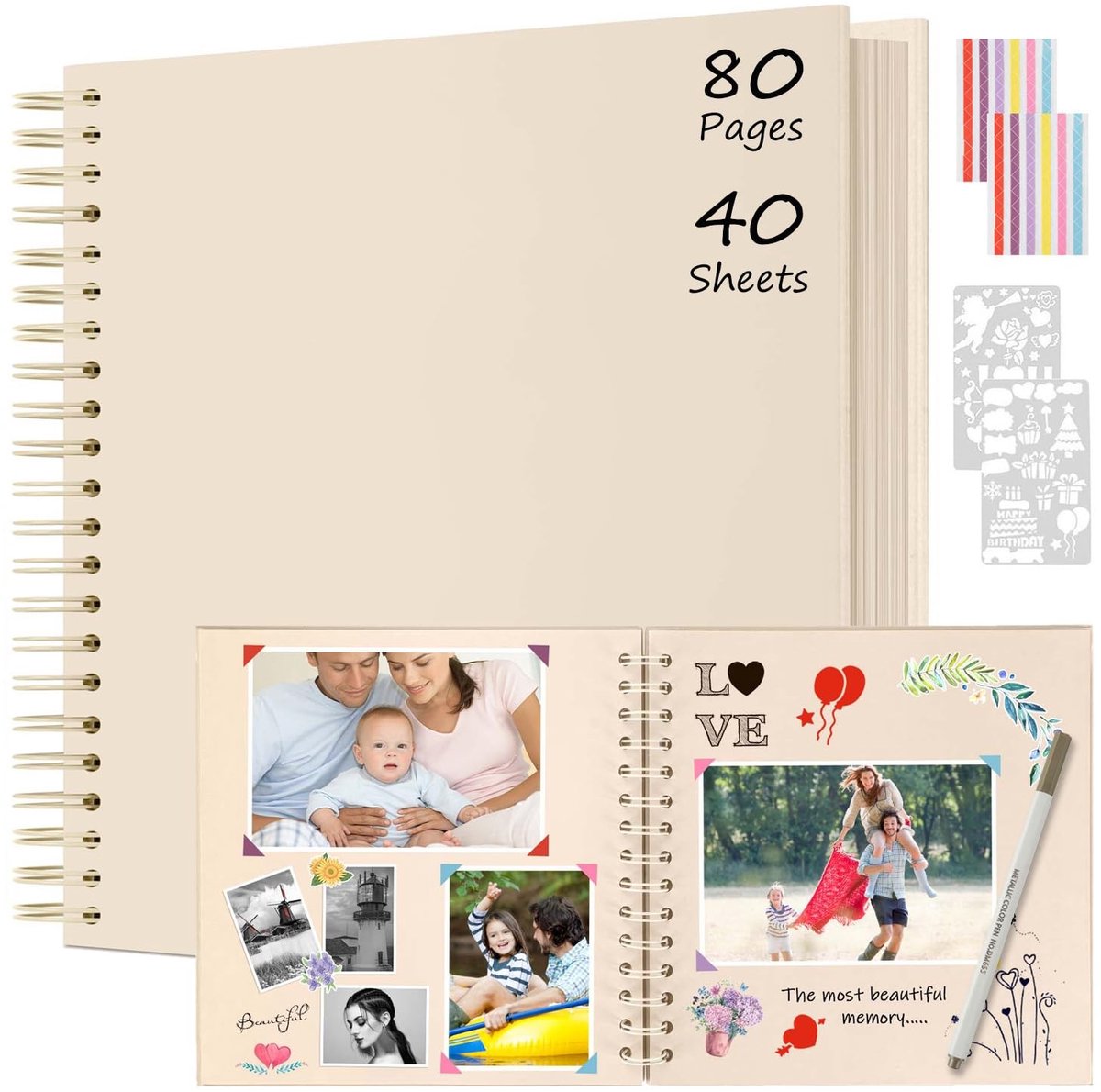 Omgoods - DIY Fotoalbum 30x30 cm met 80 Pagina's