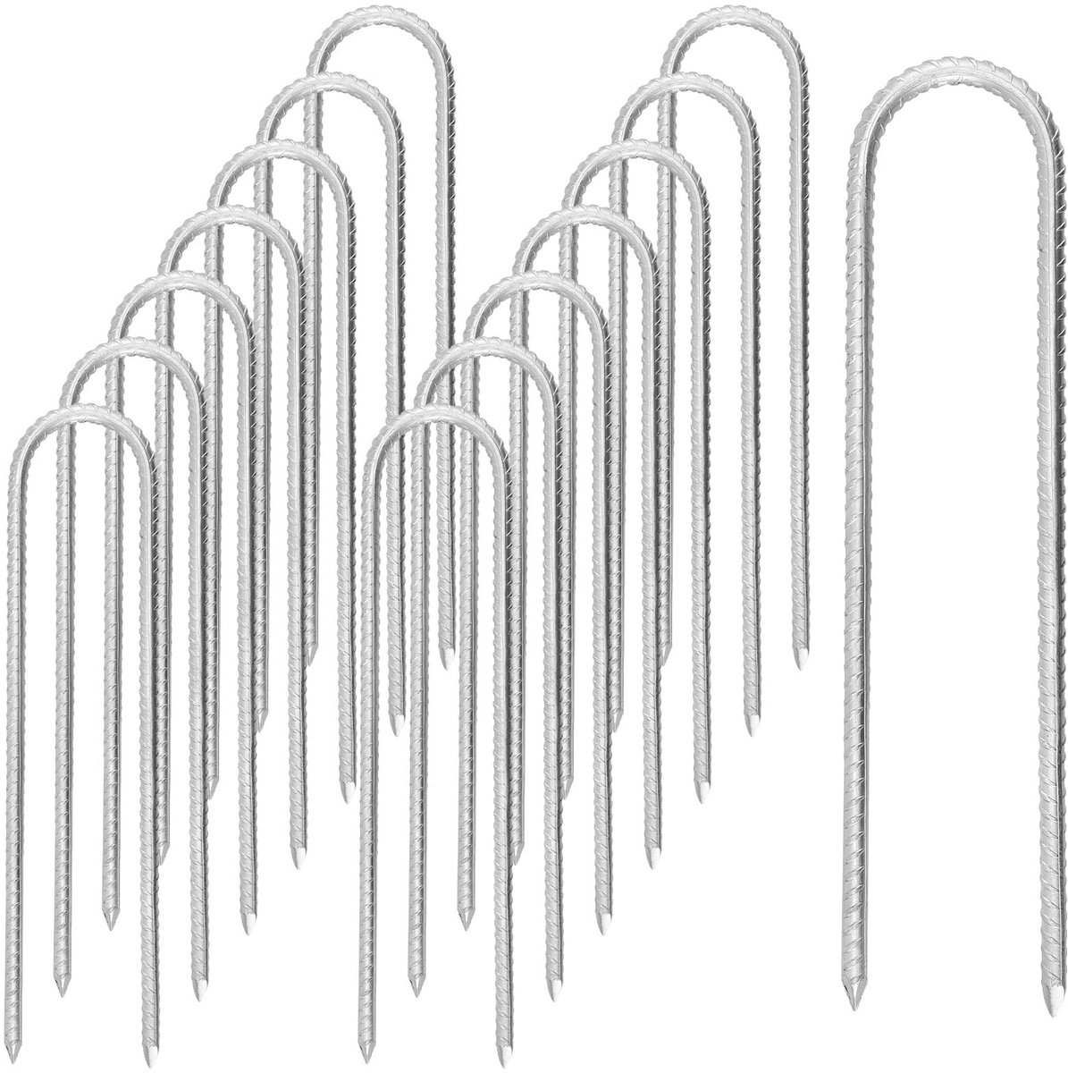 Omgoods - Set van 15 U-vormige Grondankers voor Tuin en Camping