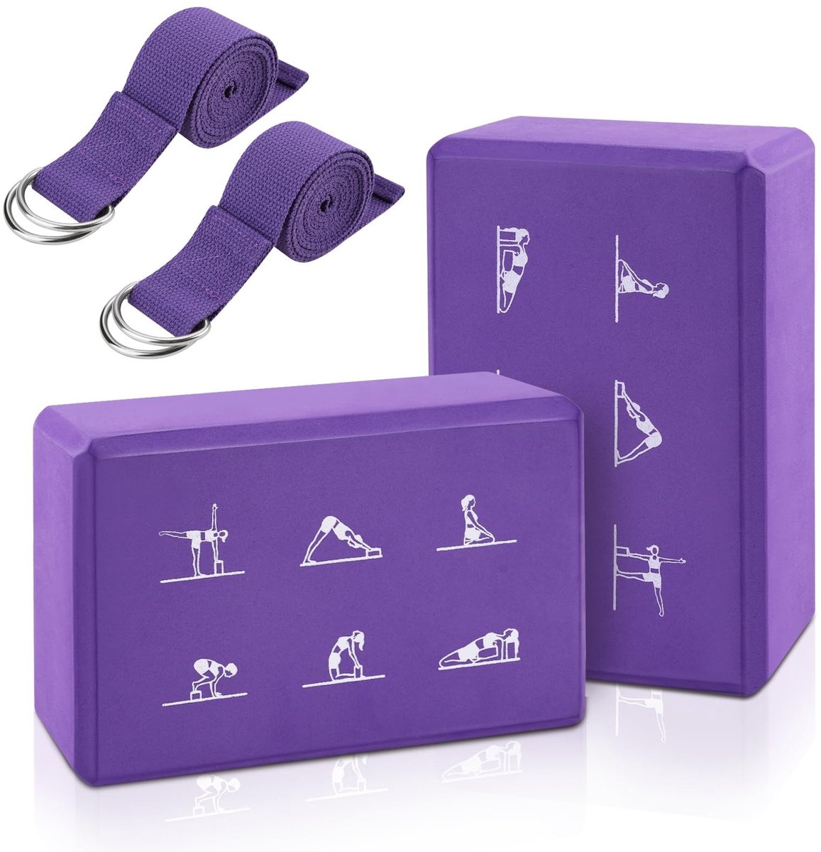 Omgoods - Yoga Blokken en Strap Set - Foam Anti-Slip (2 Stuks)