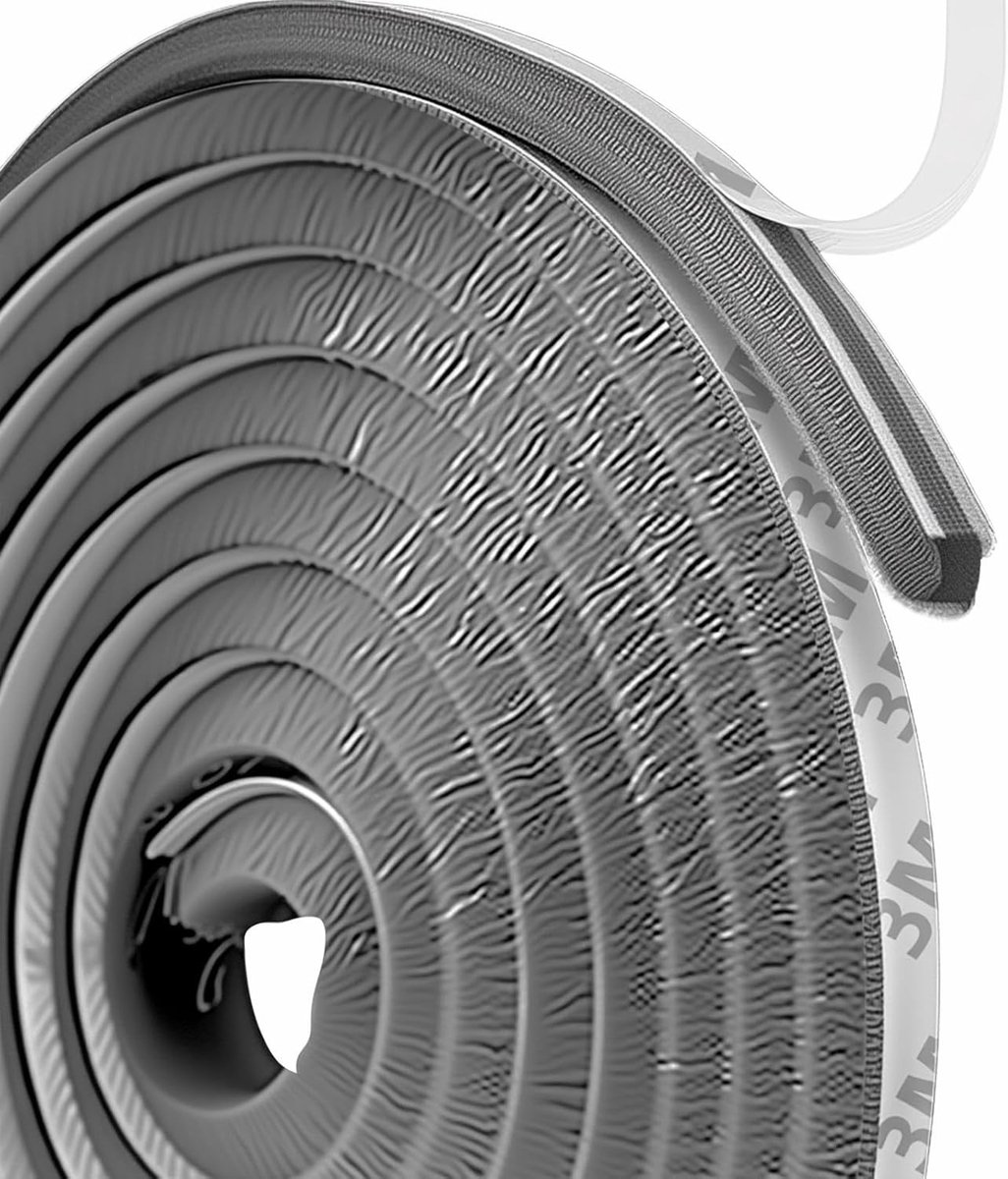Zelfklevende Deurrubbers voor Effectieve Dichting, 9 mm x 15 mm, Ideaal voor Koude en Tochtbestrijding, Geschikt voor Rolluiken en Deuren