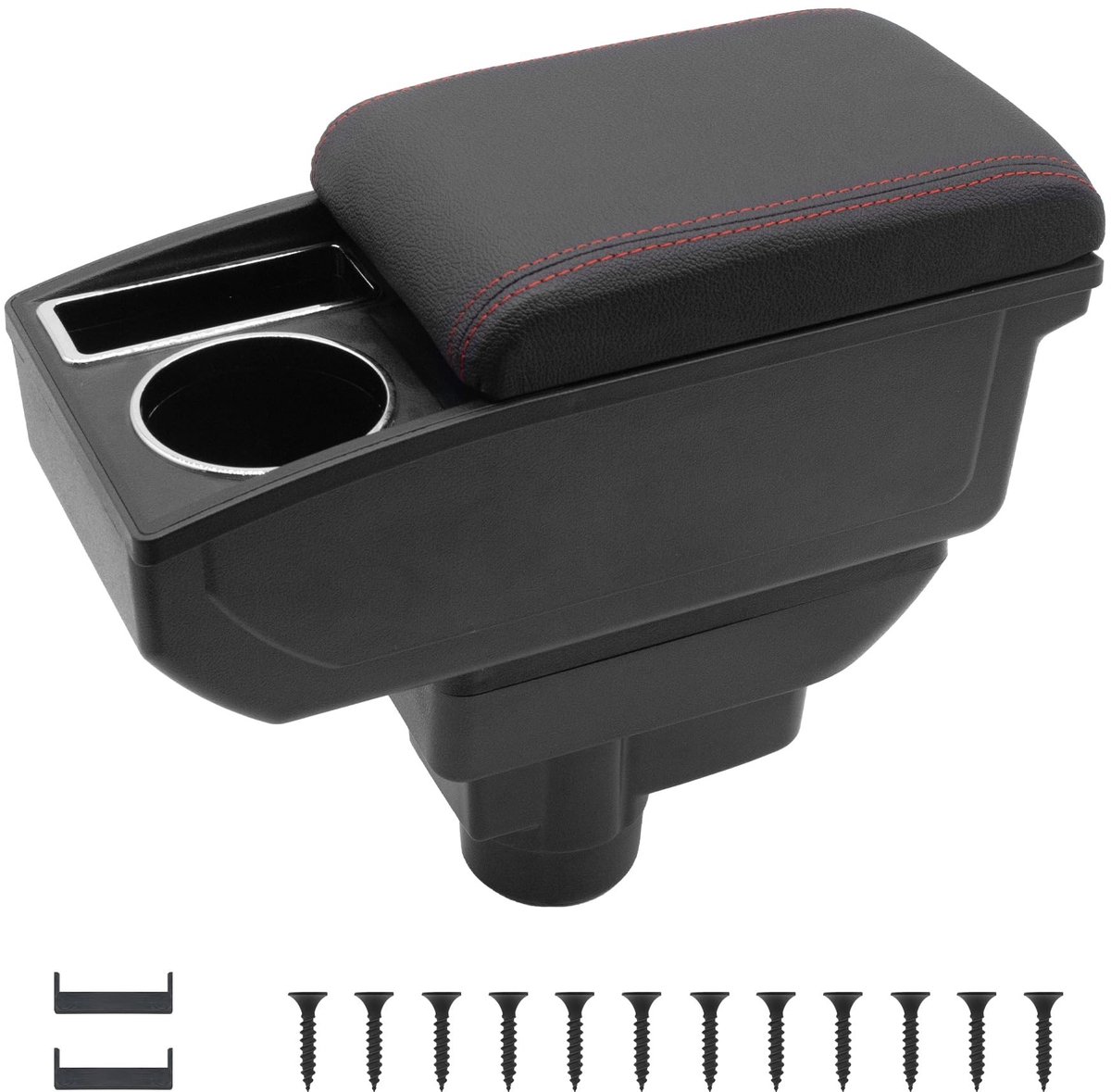 Omgoods - Armsteun voor Opel Corsa D 2006-2014 met Dubbele Opbergruimte en Bekerhouder