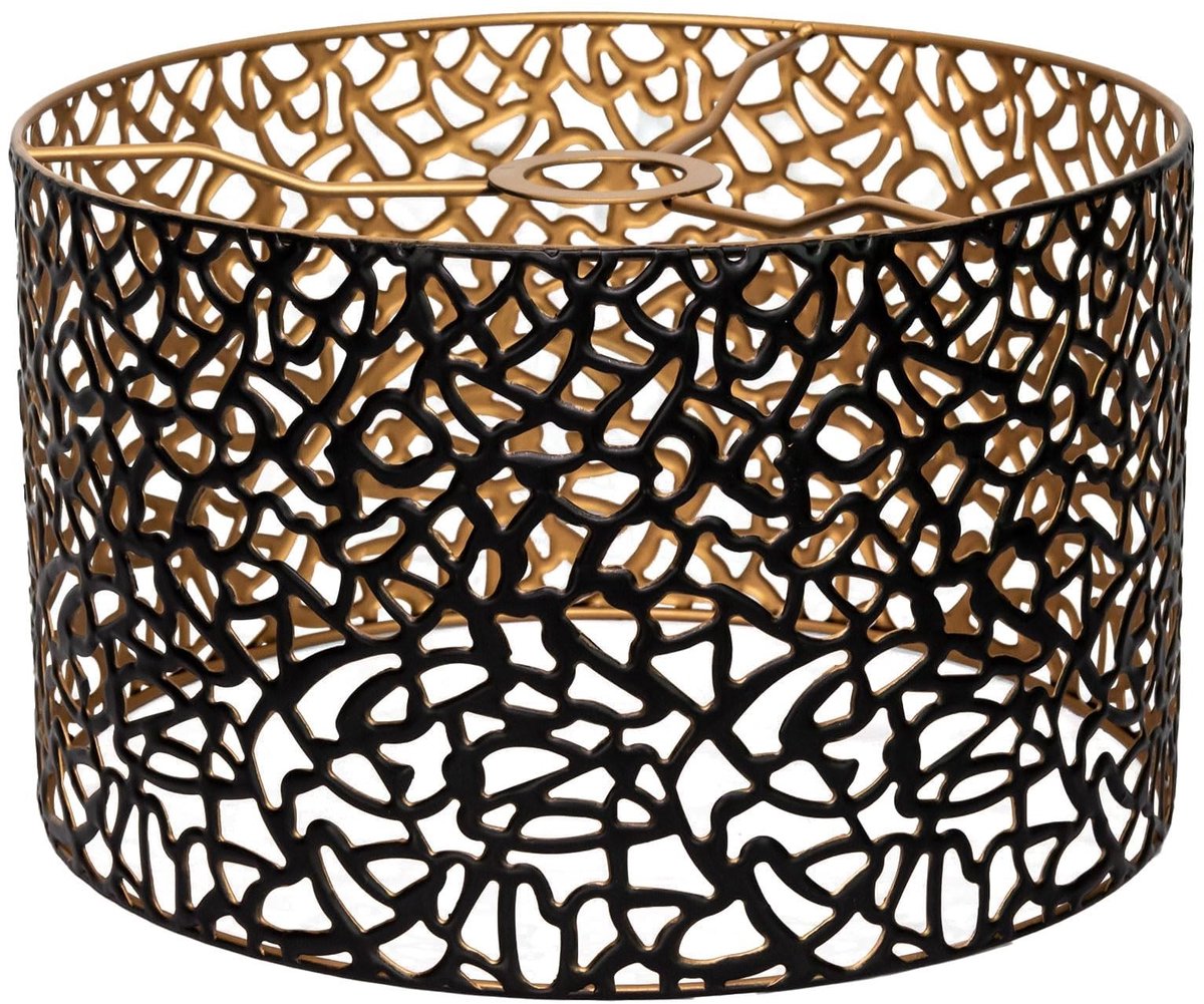 Omgoods - Decoratieve Lampenkap Geometrisch Openwerk in Zwart en Goud