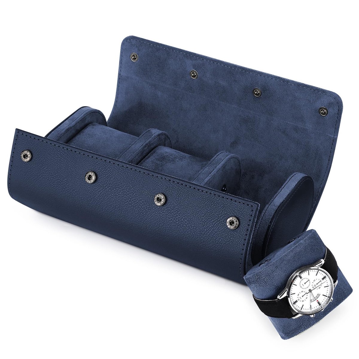 Omgoods - Lederen Horlogedoos voor 3 Horloges met Organiser