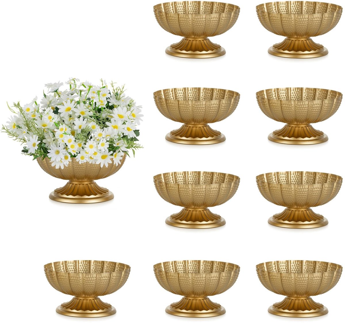 Omgoods - Set van 2 Gouden Metal Vazen voor Binnen