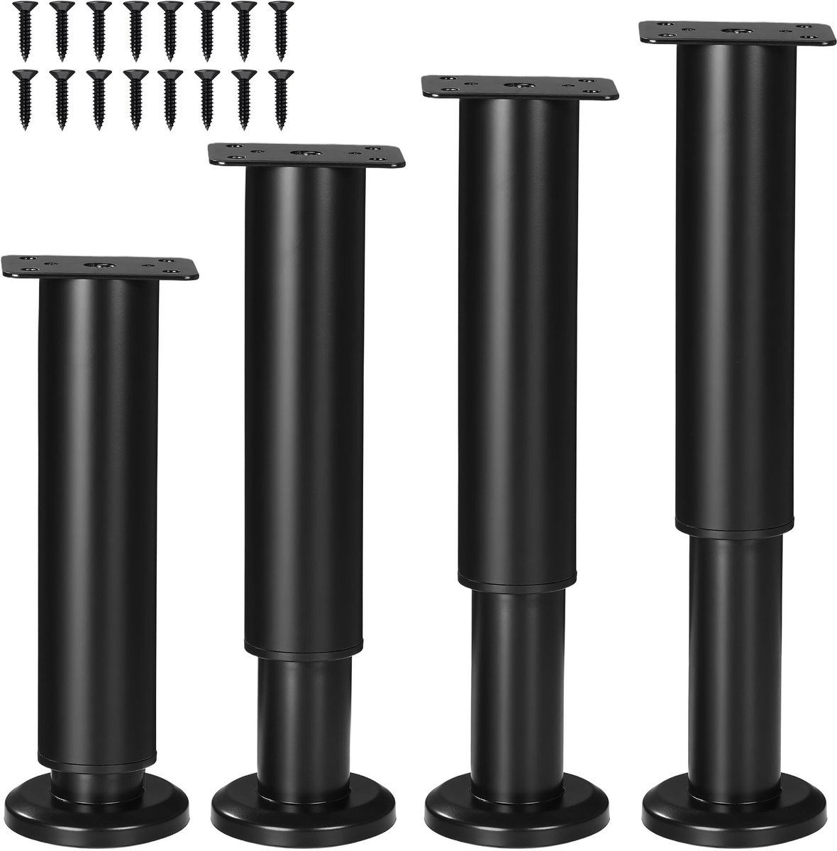 Omgoods - 4 Stuks Verstelbare Meubelpoten van Metaal 18-30 cm