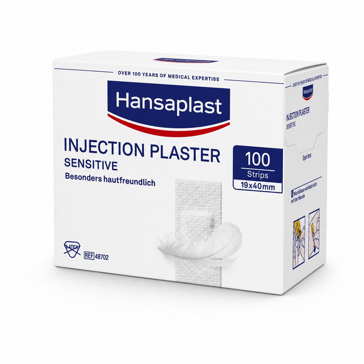 Hansaplast Sensitive injectiepleisters wit 1,9 x 4 cm 100 stuks