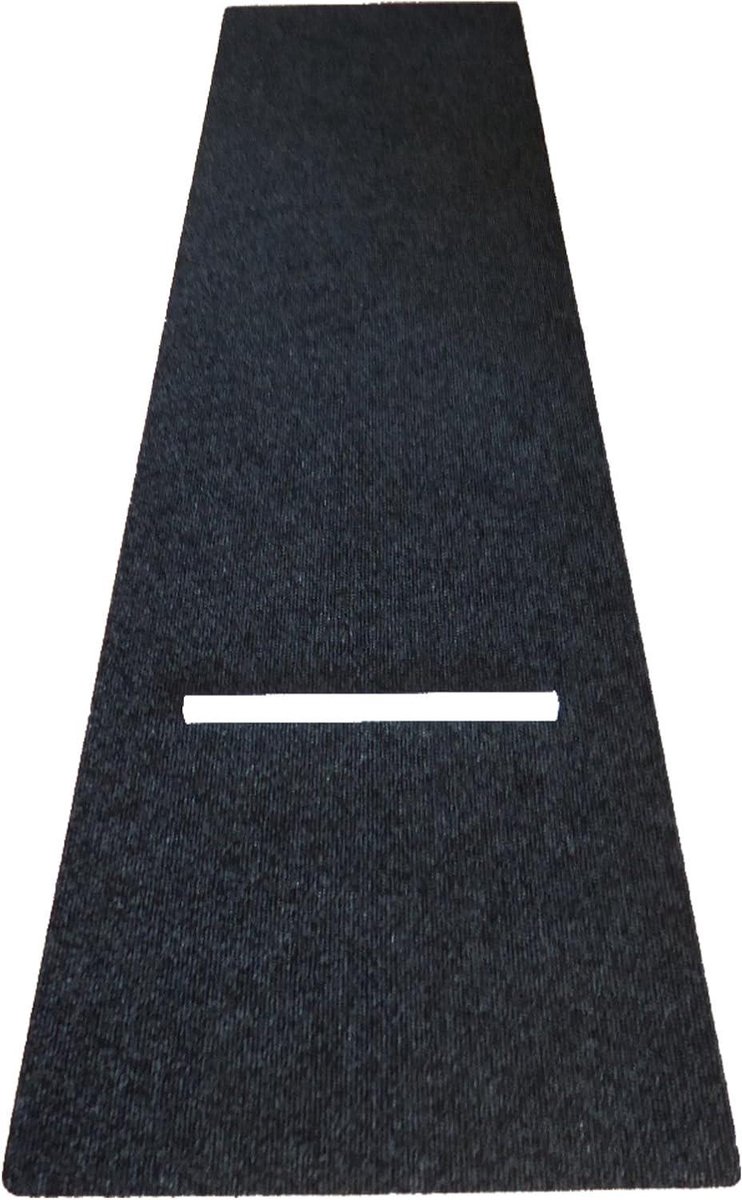 Dartmat met werplijn - Dartkleed Oche - Darts spelen - Instelbare werplijn - 66 x 280 cm - Zwart grijs gemêleerd