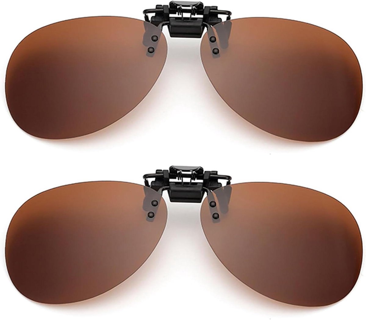 Clip-on Zonnebril - Zonneclip Brilclip - Veilig Rijden - Gepolariseerde Lens - One size - Bruin