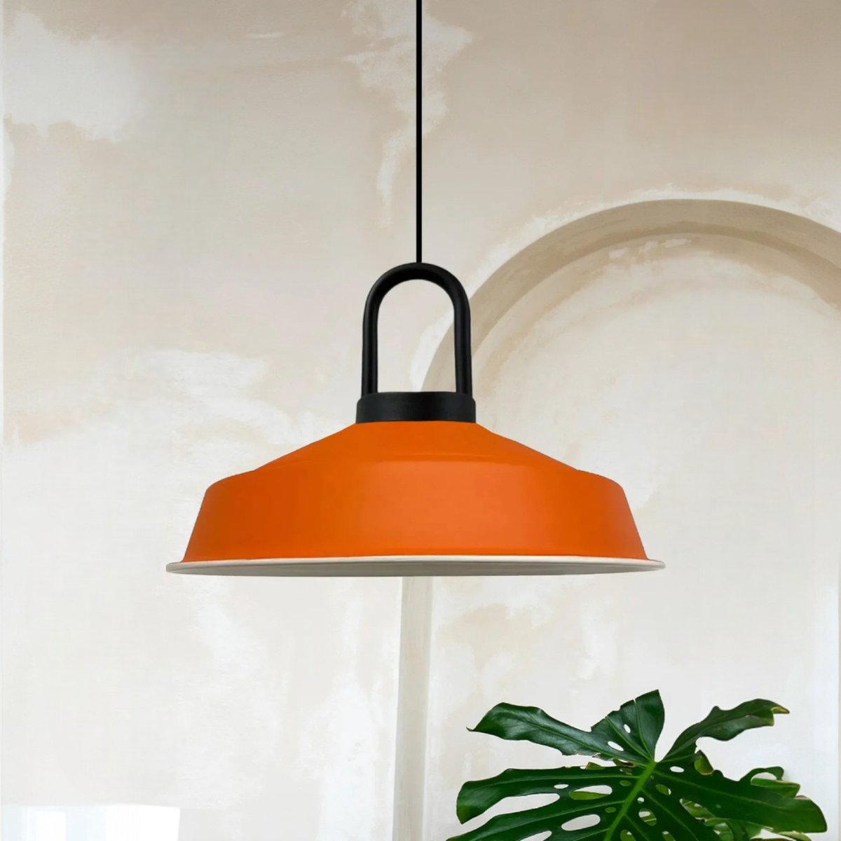 Bamyum Asletl hanglamp, industriële Modern stijl, Ø40 cm, oranje metalen lamp