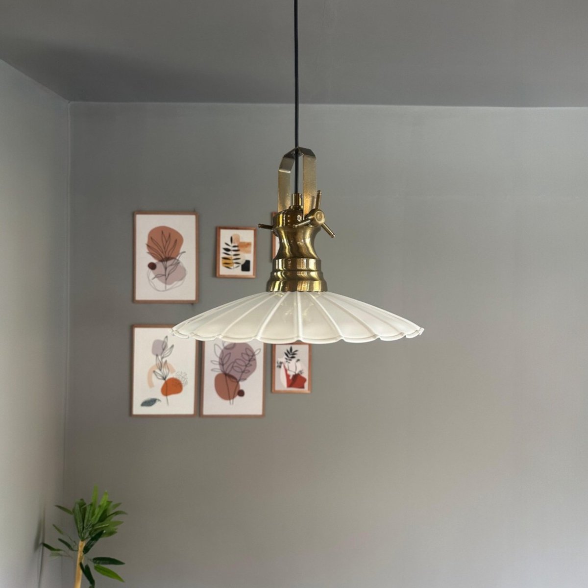 Bamyum Risso hanglamp, industriële Modern stijl, Ø25 cm, wit metalen lamp