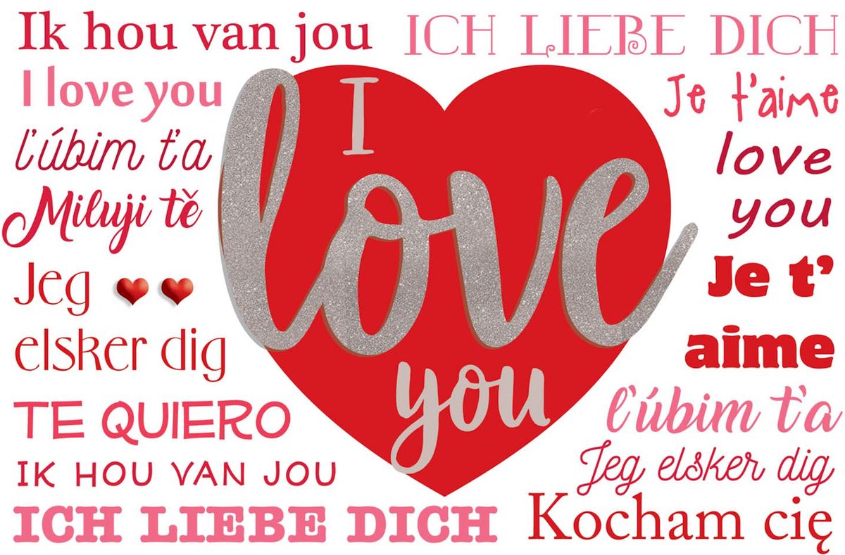 Wenskaart | 6 stuks | Foam 3D I love you
