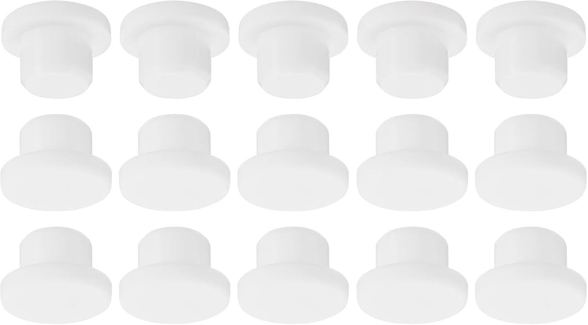 SnelShoppen - 9 Stuks Silicone Gatenstoppen 14mm, Flexibele Rubber Afdekkers voor Keuken, Waterdicht en Temperatuurbestendig, Rond en Countersunk