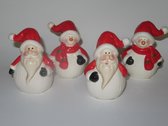 Kerstbeeldjes - Kerstfiguren - Kerstman - Sneuwman - H8,5cm - B5,5cm - Set van 4 stuks
