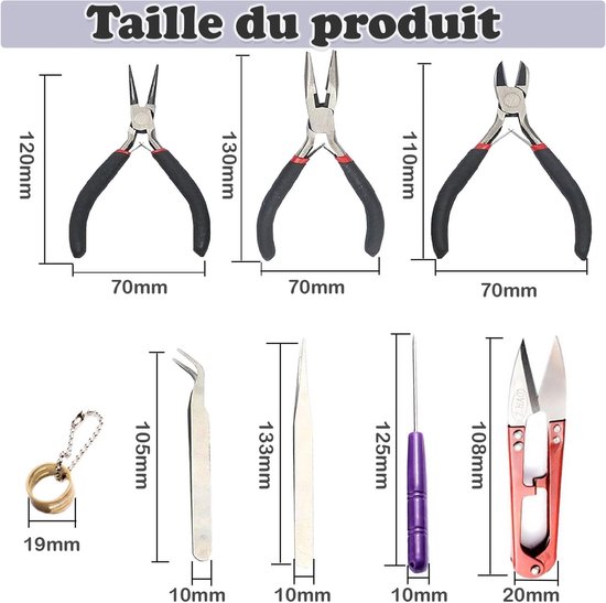 8-Piece Jewelry Making and Repair Tool Set with Scissors, Pliers, Pliers and Bead Accessories - ShopVlot — afbeelding 2