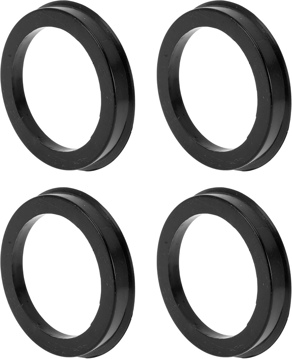 SnelShoppen - 70.6mm tot 54.1mm Auto Wiel Hub Centric Ringen Zwart Polycarbonaat Schokabsorberende Kraagadapterringen 4 Stks