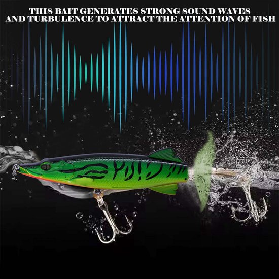 SnelShoppen - Whopper Plopper 13 cm / 16 g Oppervlakte Aas met Propellerstaart voor Baars, Meerval en Snoek, Geschikt voor Zoet- en Zoutwater — afbeelding 3
