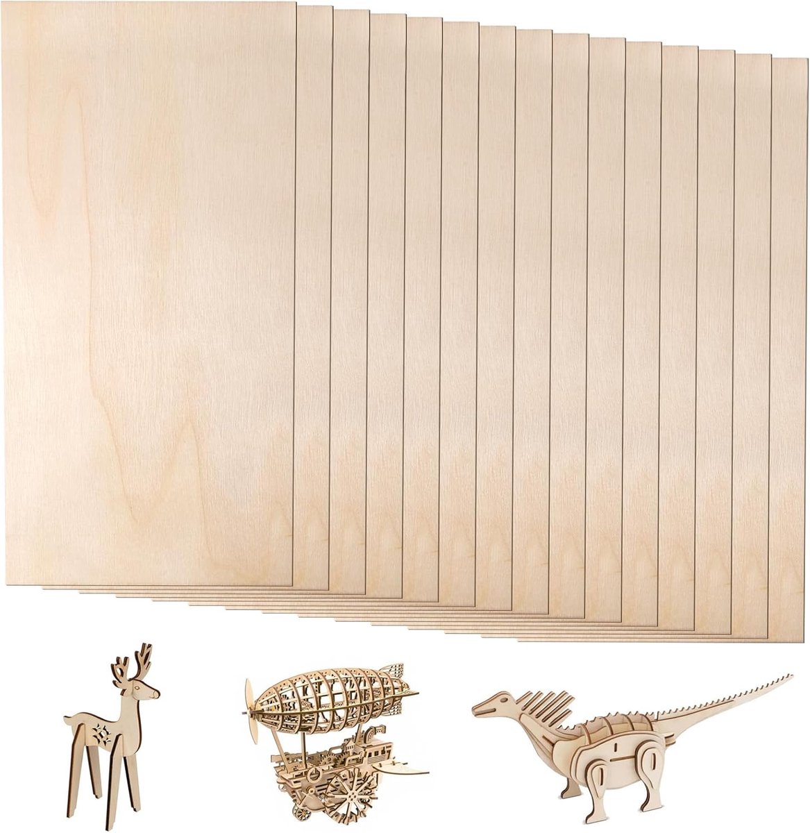 Balsa houtplaten 200 x 100 x 2mm - natuurlijk lindenhout - perfect voor laserprojecten - ideaal voor knutselen - ShopVlot