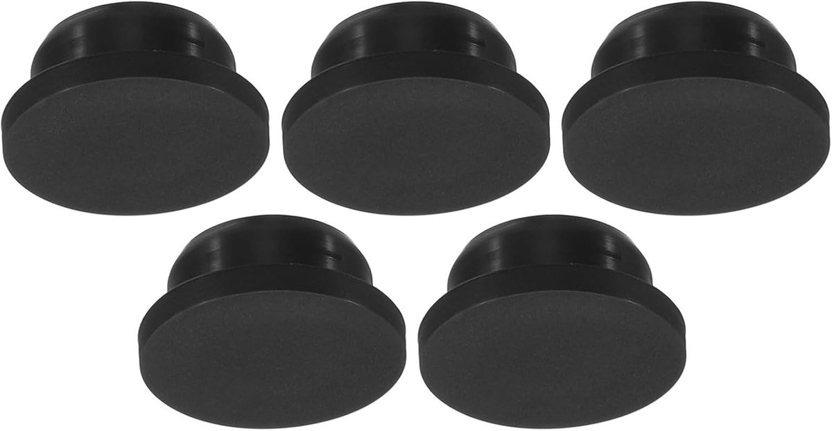 TOP-VIGOR Silicone Rubber Hole Plug 24mm Diameter Soft Flexible Stopper for 23mm Hole Black 5 Pieces - ShopVlot