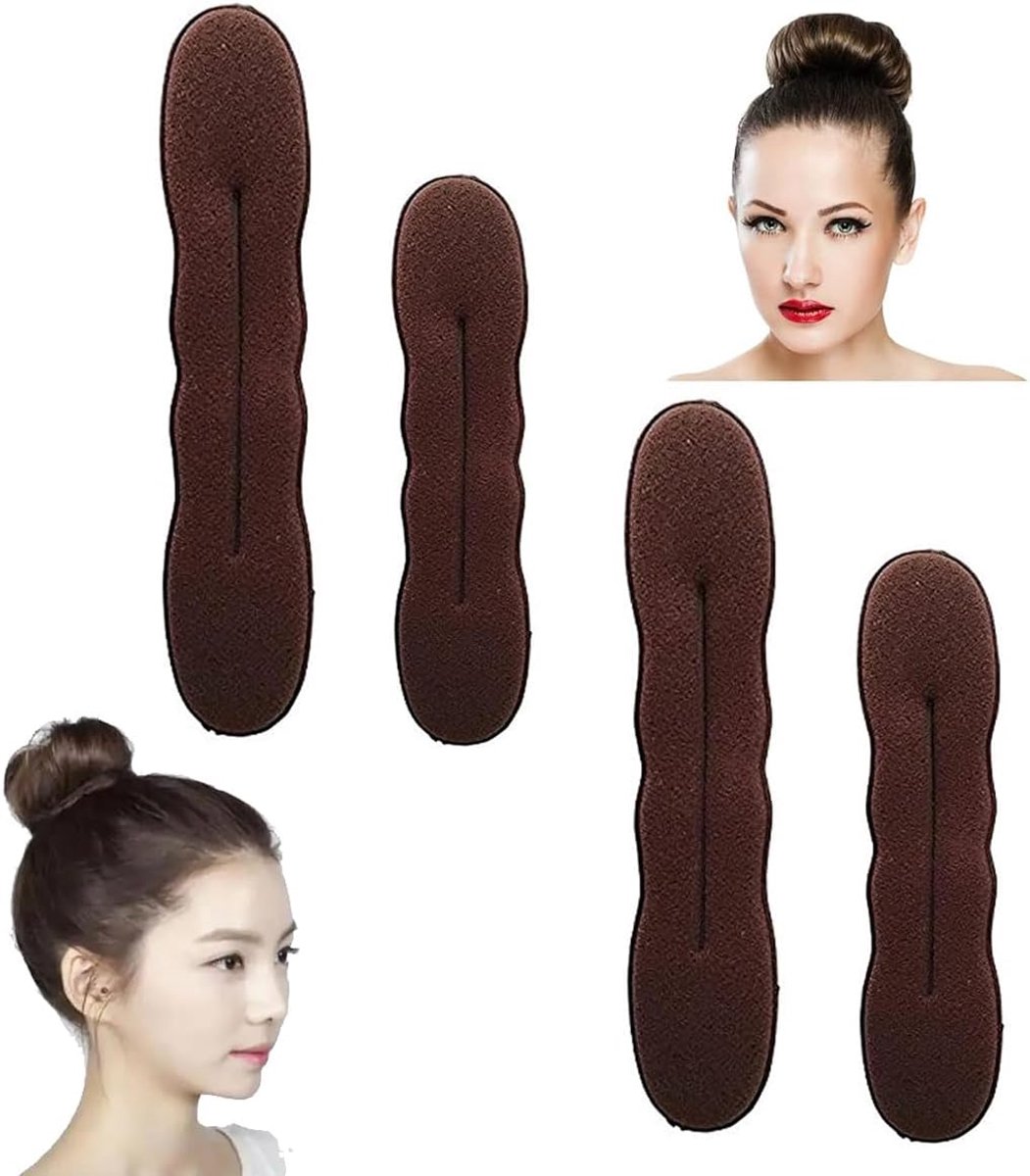 Bun maker 4 stuks - Haarspiraal - Flexibel en duurzaam - Voor stijlvolle updo's - ShopVlot