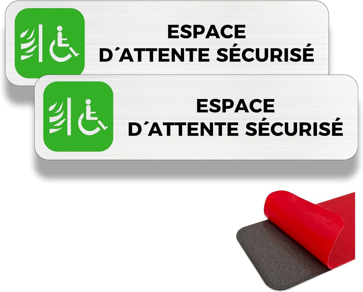 Waarschuwingsbord veilige wachtzone 19 × 5 cm - aluminium panelen - met stickers - voor noodsituaties - ShopVlot