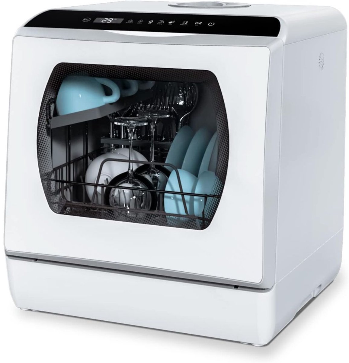 SP® Mini Vaatwasser - Vrijstaande Vaatwasser - Afwasmachine - Wit - 43cm x 43cm x 46cm