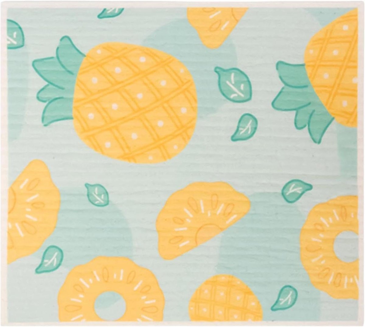Keuken Afwasdoeken - Houtpulp Doekjes - Schoonmaken Keuken - Honingraatpatroon - 18.2x18.2 cm - Ananas