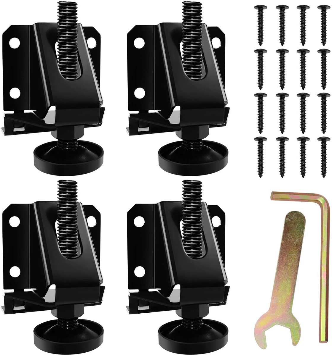 Omgoods- Nivelleringspoten Heavy Duty - Meubelverhoger - Meubelpoten Set van 4 - Verstelbare Hoogte - Gecoat Staal - Totale Gewichtsbelasting 400 kg