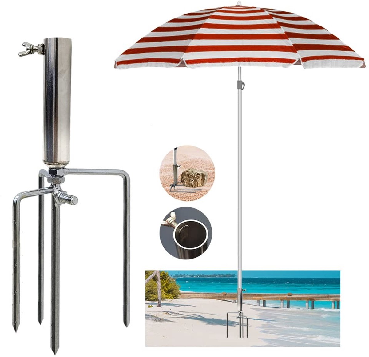 Omgoods - Parasolgrondpen voor Tuin en Strand