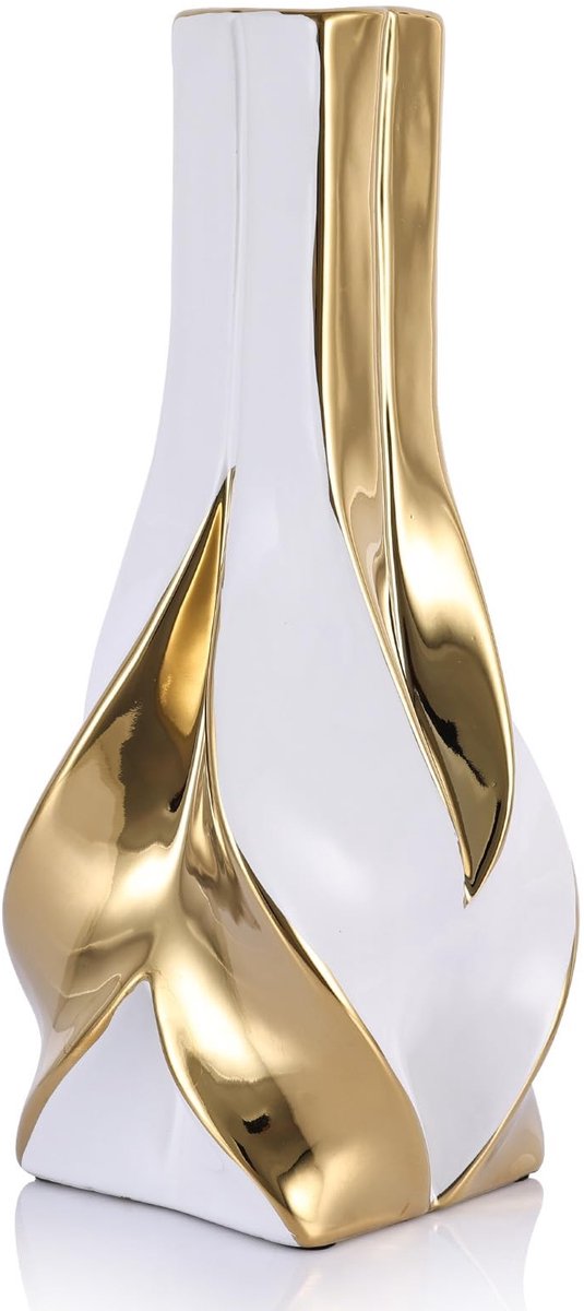 Omgoods - Elegante Twee-Tonige Keramische Vaasje 27cm voor Binnen