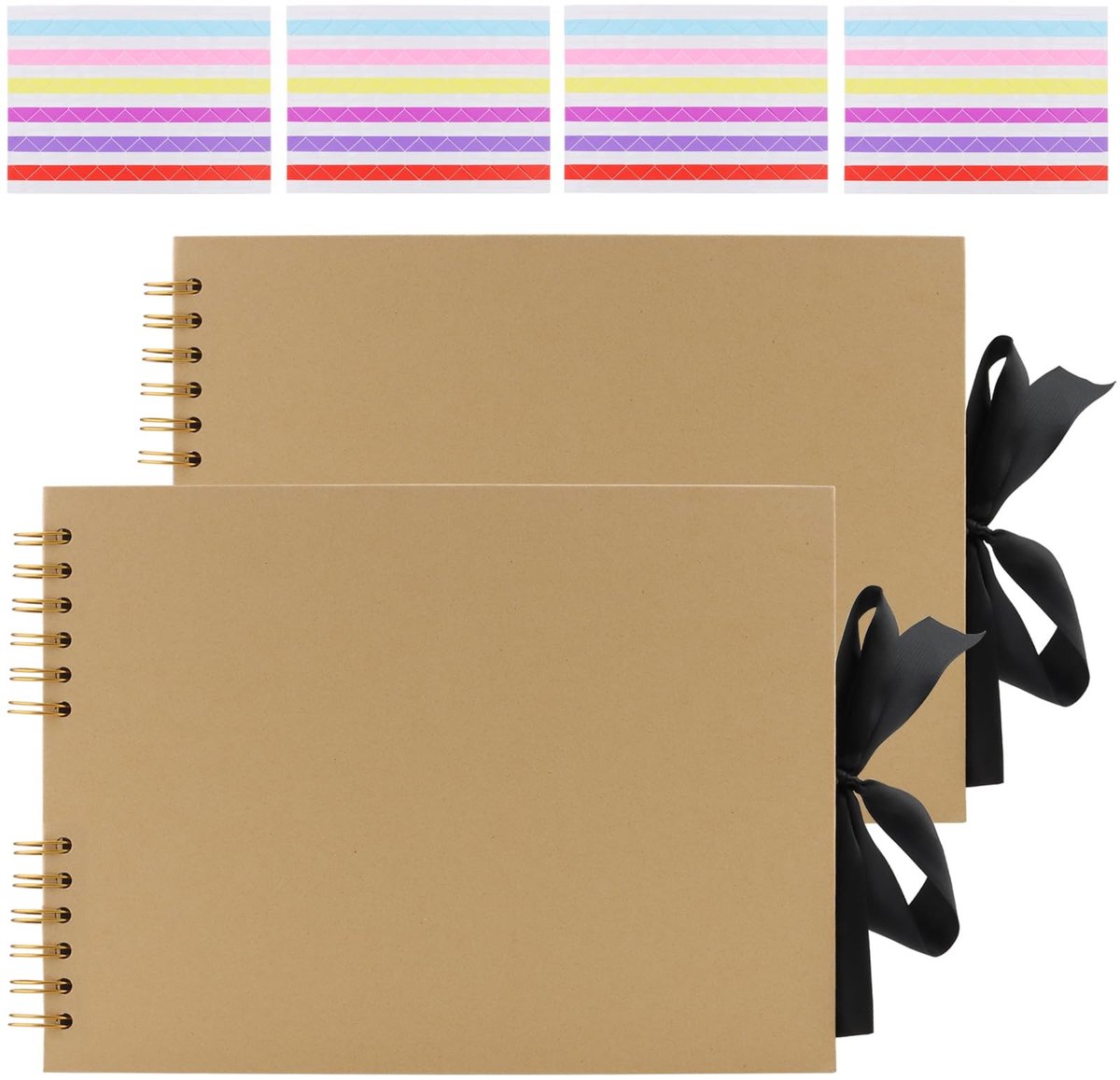 Omgoods - Set van 2 A4 Spiral Scrapbooks met Hoes en Stickers