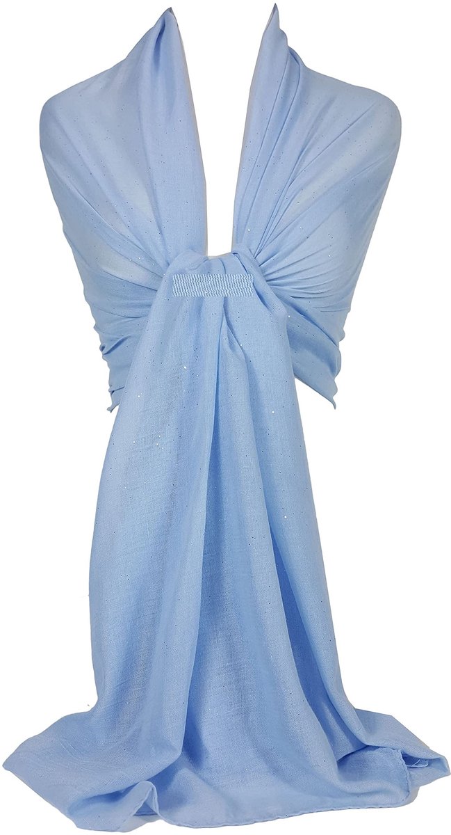 Grote Avondscarf met Glitter, Lichtblauw