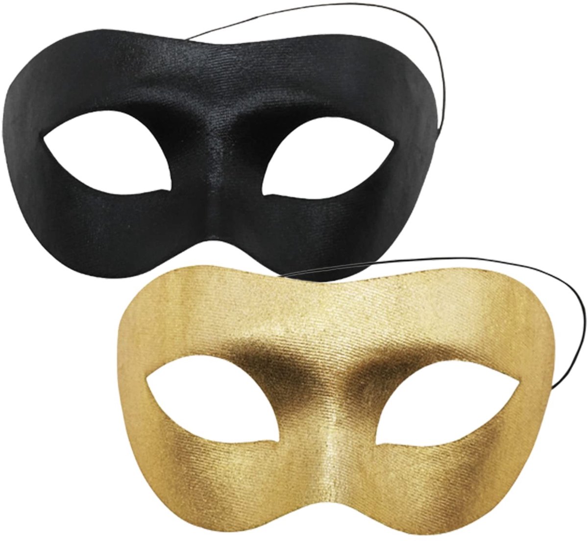 Omgoods - Set van 2 Zwarte Venetiaanse Maskers voor Feestjes en Carnaval