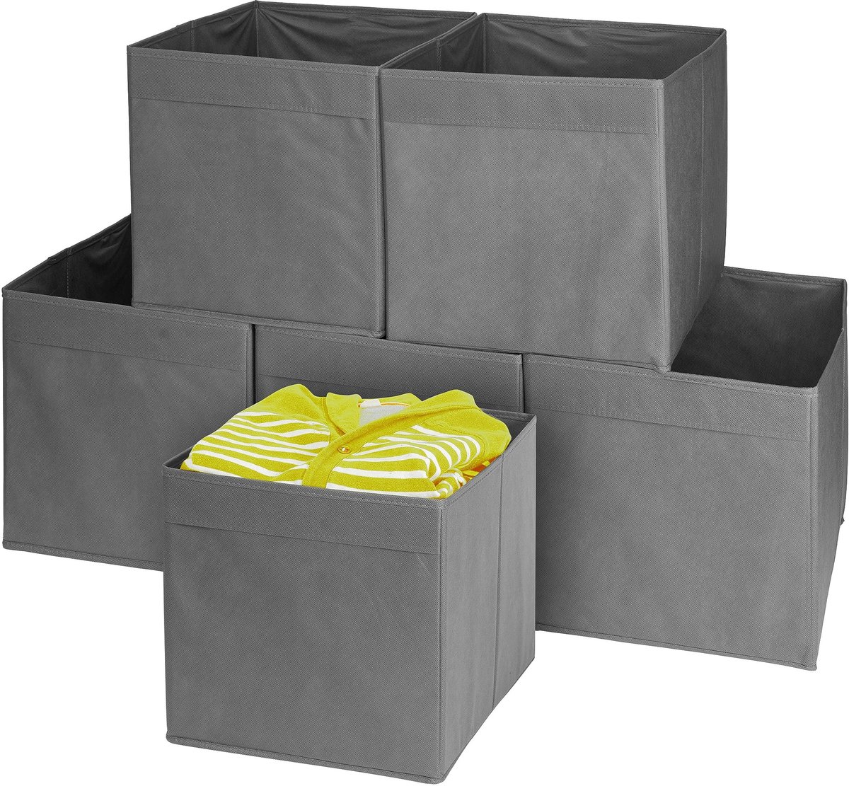 Omgoods - Set van 6 Vouwbare Opbergdozen voor Kleding en Speelgoed in Grijs