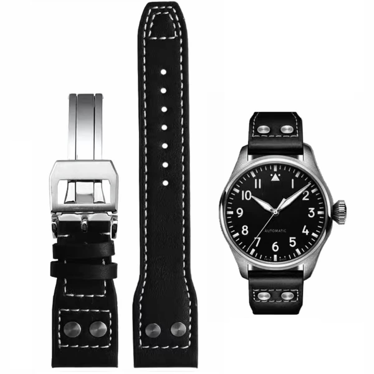 Omgoods - Premium Leren Horlogeband voor IWC Horloges, 22mm/21mm