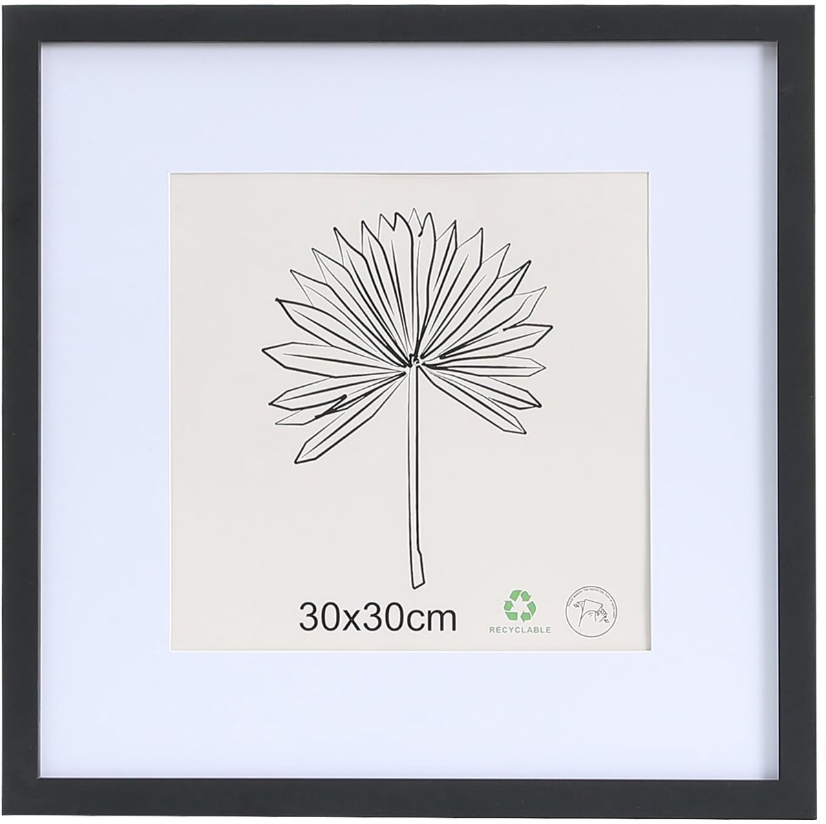 Omgoods - Fotolijst 30x30 cm met Plexiglas - Zwart voor Muurbevestiging