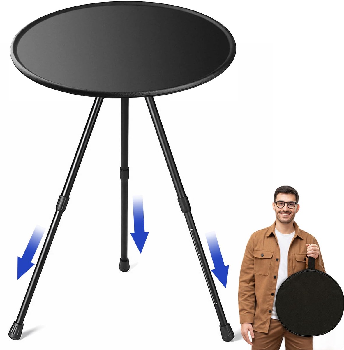 Omgoods - Opvouwbare Campingtafel - Ultra Licht Compact met Draagtas voor Outdoor Activiteiten