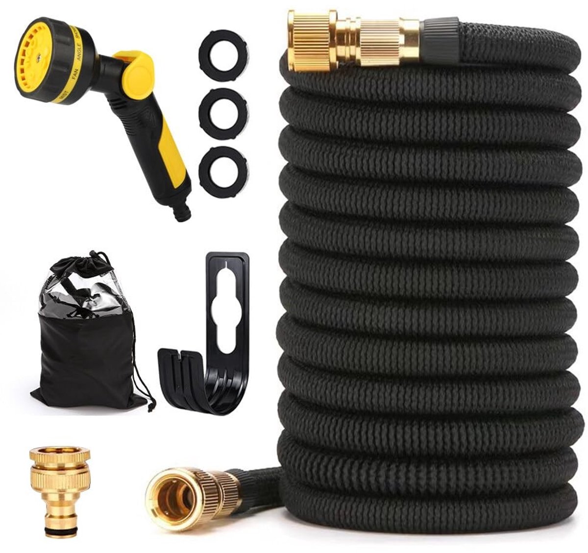Omgoods - Flexibele Tuinslang 22,5 m - Met Spray Nozzle en 10 Modi