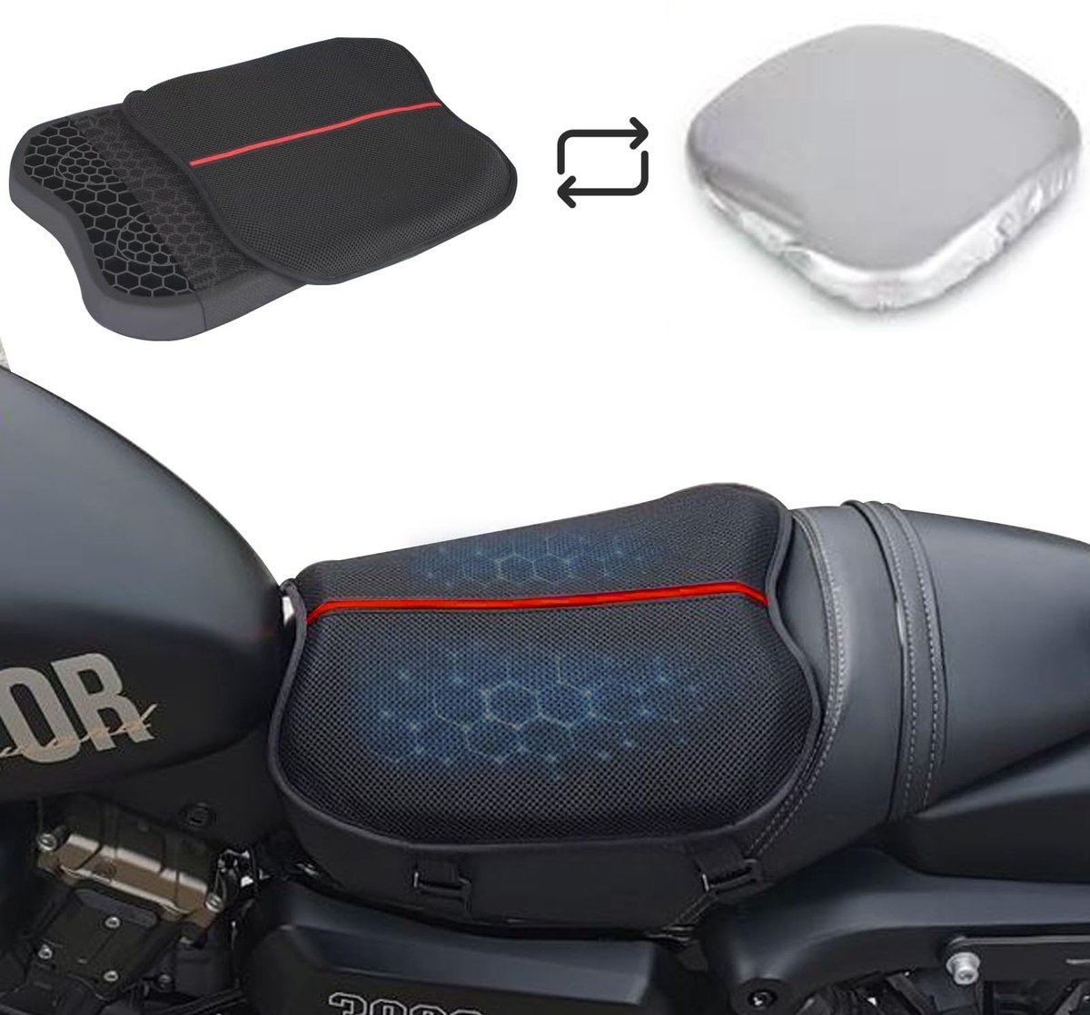Omgoods - Gel Motorzadel Kussen met Drie Laags Bescherming